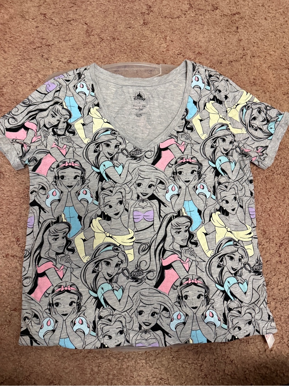 Disney Princesses All Over Print Graphic V-Neck